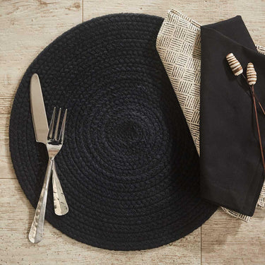 Essex Placemat - Black SET OF 6 Park Designs - The Fox Decor